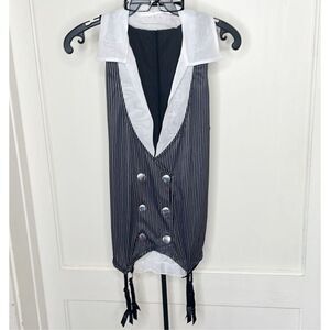 Dreamgirl Working Late Role Play Pinstripes Bustier Set One Size